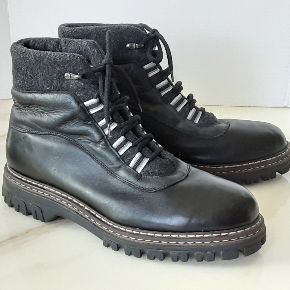 BLONDO Mens 2 Tone Leather Lace Up Insulated Waterproof Combat Ankle Boots Sz 12